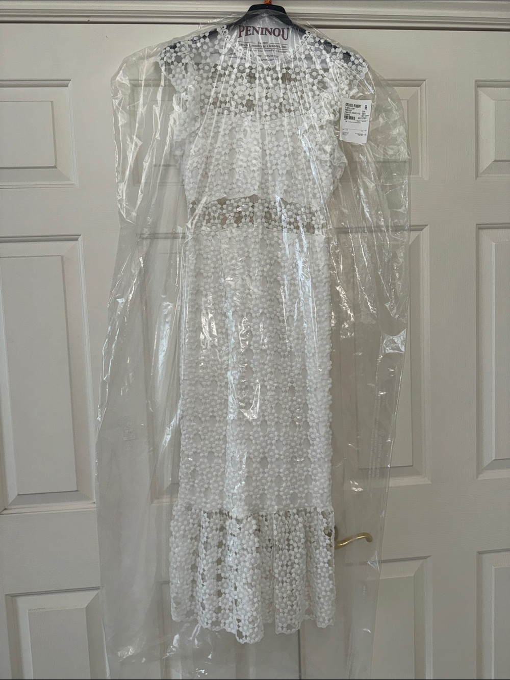 White Crochet Midi Dress - Picture 5 of 16